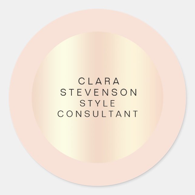 Sticker Rond Rose de cuivre moderne or & blush rose consultant (Devant)