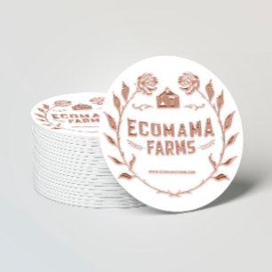 Sticker Rond Rose de logo personnalisé TryMeTester, exemple SW