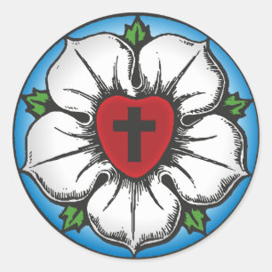 Sticker Rond rose de luther