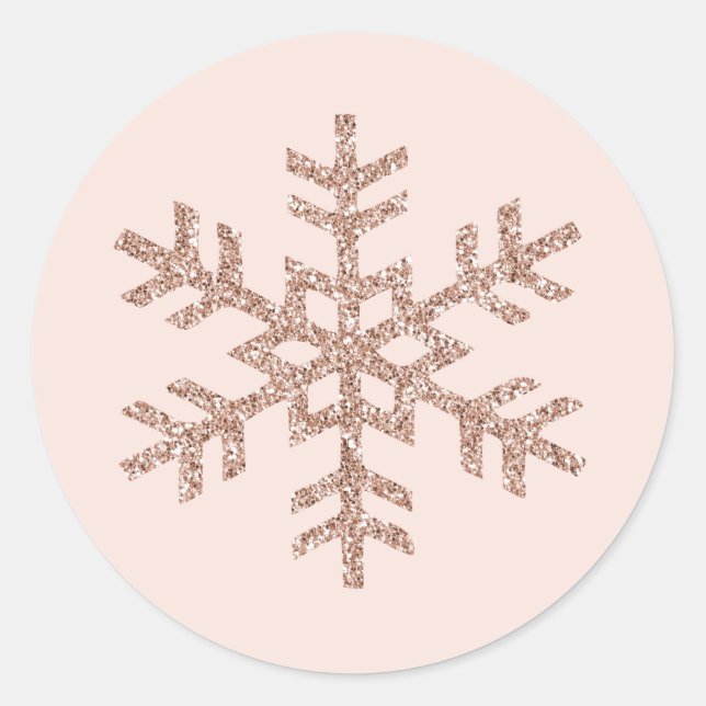 Sticker Rond Rose de Parties scintillant de pêche en or Sparkle (Devant)