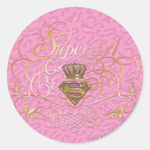 Sticker Rond Rose de Supergirl