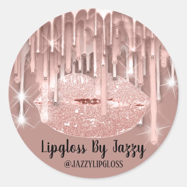 Sticker Rond Rose d'emballage Blush Lipgloss (Devant)
