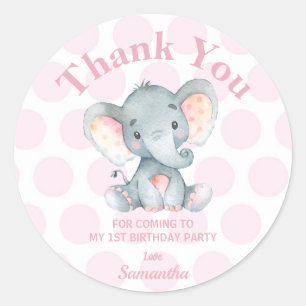 Sticker Rond Rose d'étiquettes d'autocollants de Merci