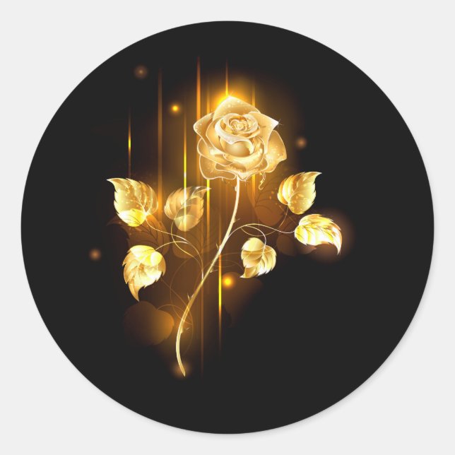 Sticker Rond Rose d'or ( rose d'or ) (Devant)