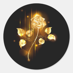 Sticker Rond Rose d'or ( rose d'or )