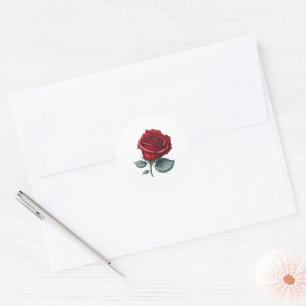 Sticker Rond Rose enchanté