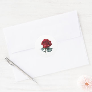 Sticker Rond Rose enchanté