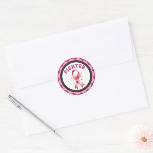 Sticker Rond Rose et Jolie Florale Cancer du Sein
