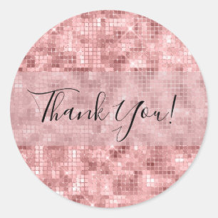 Sticker Rond Rose étincelant Gold Rose luxe étincelant Fille Pa