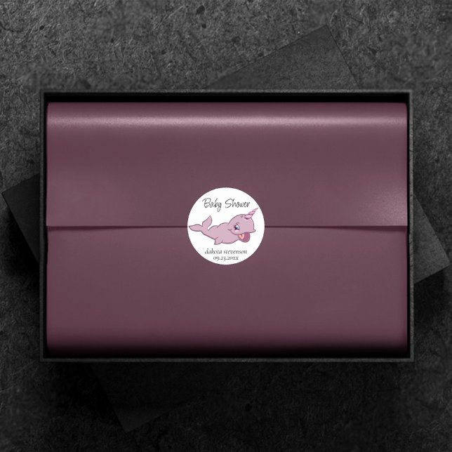 Sticker Rond Rose étroit | Girly Kawaii Chibi Douche de dessin (Créateur téléchargé)