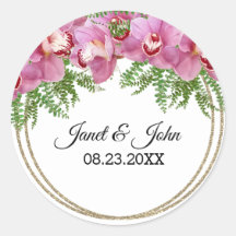 Sticker rond rose floral classique