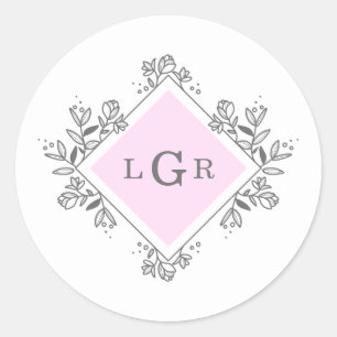 Sticker Rond Rose floral simple tiré