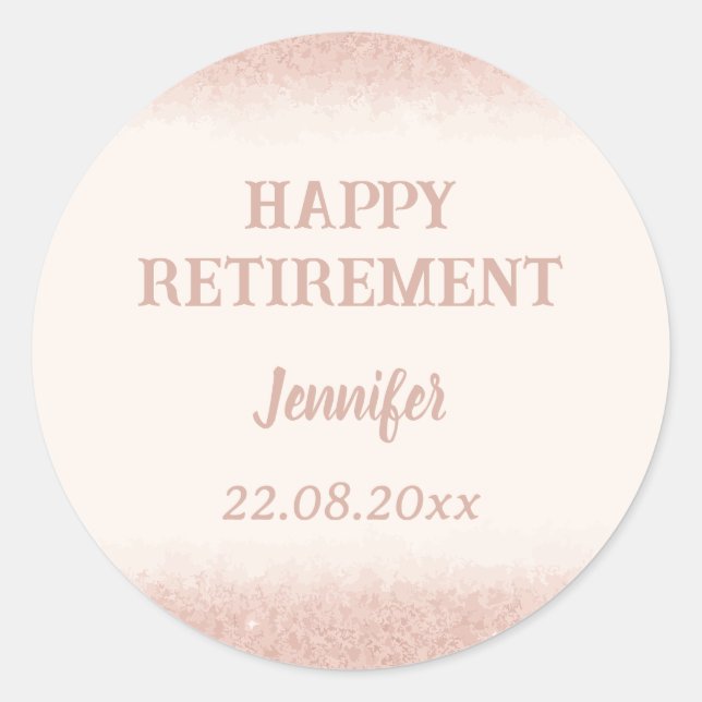 Sticker Rond Rose Gold Bonne retraite (Devant)
