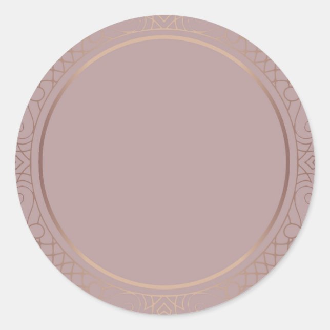 Sticker Rond Rose Gold Creative Design Blank Modèle Ajouter du  (Devant)
