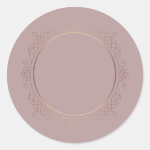 Sticker Rond Rose Gold Élégant Modèle Vierge Ajoutez Votre Text