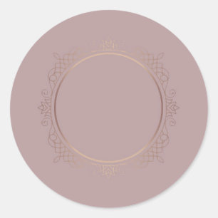 Sticker Rond Rose Gold Élégant Modèle Vierge Ajoutez Votre Text