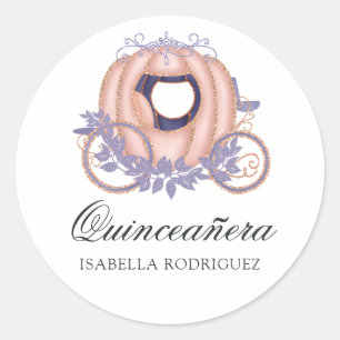 Sticker Rond Rose Gold et Paillettes de Lilas Princesse Quincea
