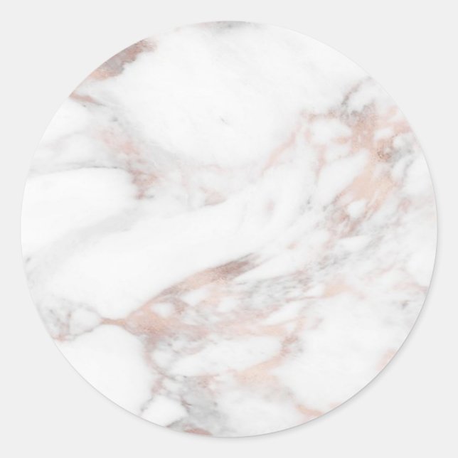 Sticker Rond Rose Gold Marble Moderne Elegant Blank Modèle (Devant)
