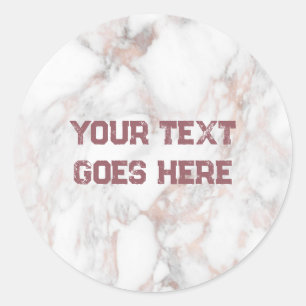 Sticker Rond Rose Gold Marbre blanc Modèle