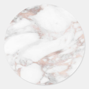 Sticker Rond Rose Gold Marbre Personnalisé Moderne Élégant Vier