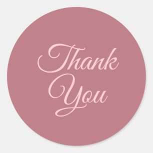 Sticker Rond Rose Gold Merci personnalisé Texte Modèle élégant