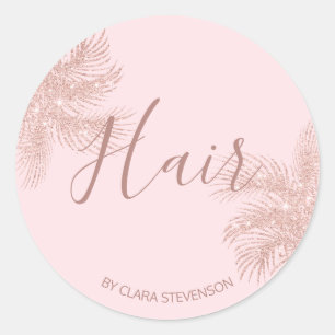 Sticker Rond Rose gold pailleté rose élégant et féminin pour ch