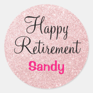 Sticker Rond Rose Gold Pailletés de Retraite Glamour