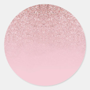 Sticker Rond Rose Gold Parties scintillant Modèle vierge Ajoute
