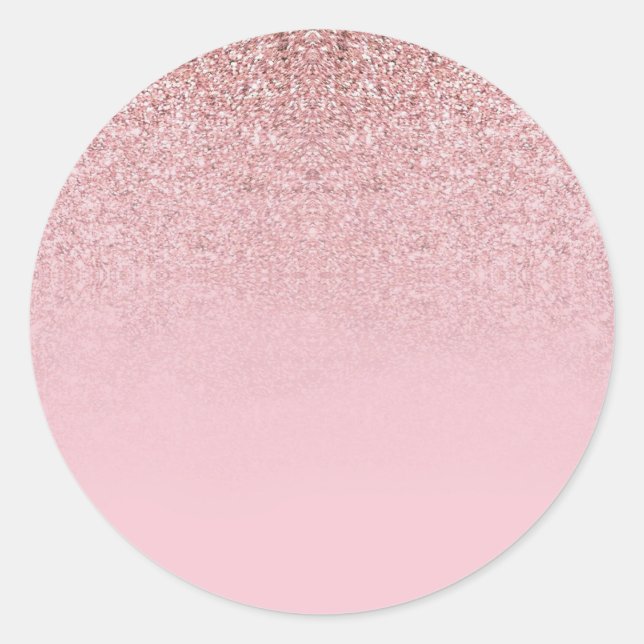 Sticker Rond Rose Gold Parties scintillant Modèle vierge Ajoute (Devant)
