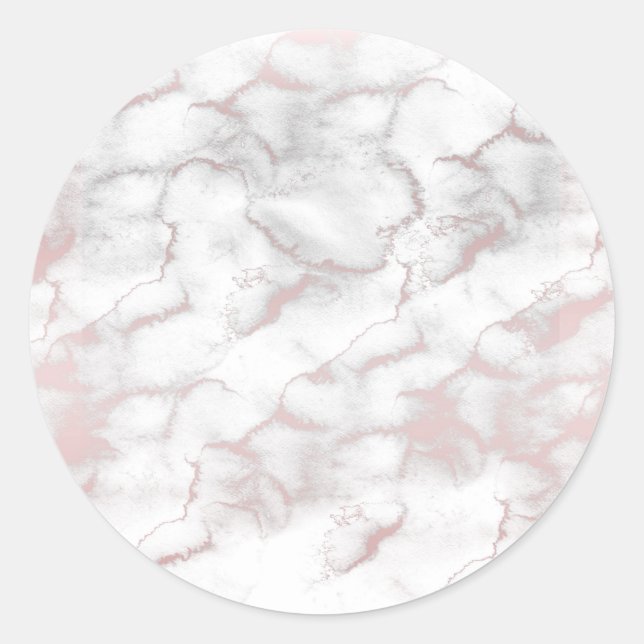 Sticker Rond Rose Gold Rose Marbre Moderne Chic Soirée tendance (Devant)