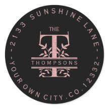 Rose Gold Split Monogramme Personnalisé T U W Y X