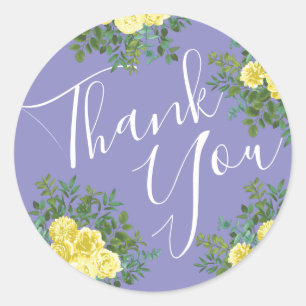 Sticker Rond Rose jaune et Mariage de fenêtre violet