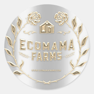 Sticker Rond Rose Logo Personnalisé Tester Exemple Argent