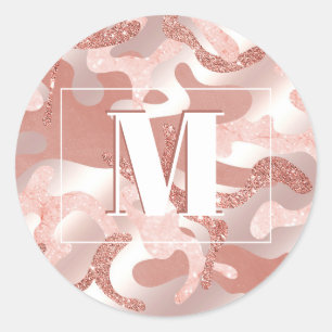 Sticker Rond Rose métallique personnalisé Parties scintillant