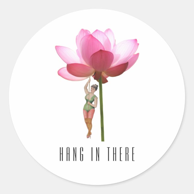 Sticker rond rose noir blanc moderne classique (Devant)