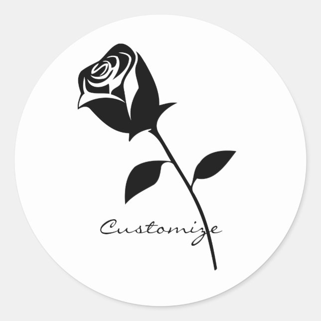 Sticker Rond Rose noir Valentine Flower Thunder_Cove (Devant)
