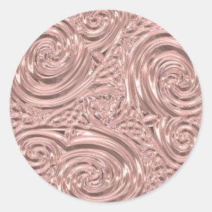 Sticker Rond Rose or élégant victorien