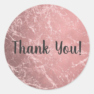 Sticker Rond Rose Or rose moderne tendance glam marbre chic