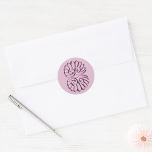 Sticker Rond Rose Pink Mariage damassé