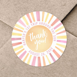 Sticker Rond Rose Premier Tour Autour Du Soleil 1er Anniversair