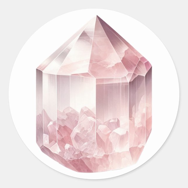 Sticker Rond Rose Quartz amour Crystal Party (Devant)