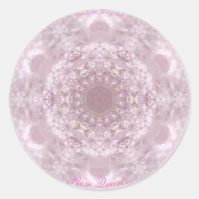 Sticker Rond Rose Quartz personnalisé Crystal (Devant)