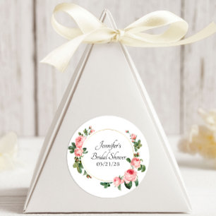 Sticker Rond Rose rose blushante