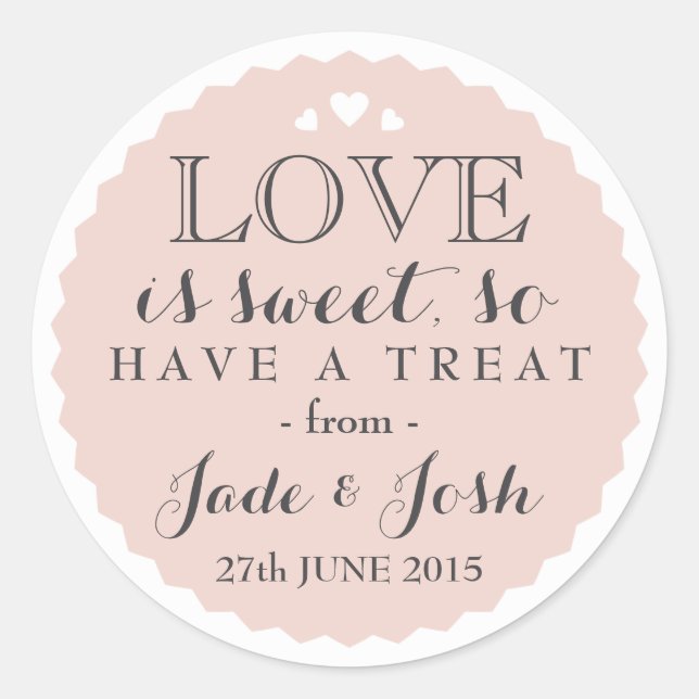 Sticker Rond Rose Rose Love is Sweet Bottlecap Style Favoriser (Devant)