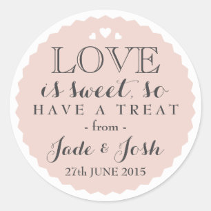 Sticker Rond Rose Rose Love is Sweet Bottlecap Style Favoriser