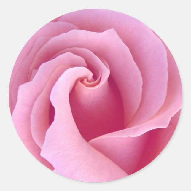 Sticker Rond Rose ROSE PASTEL - Sceau d'enveloppe Mariage (Devant)