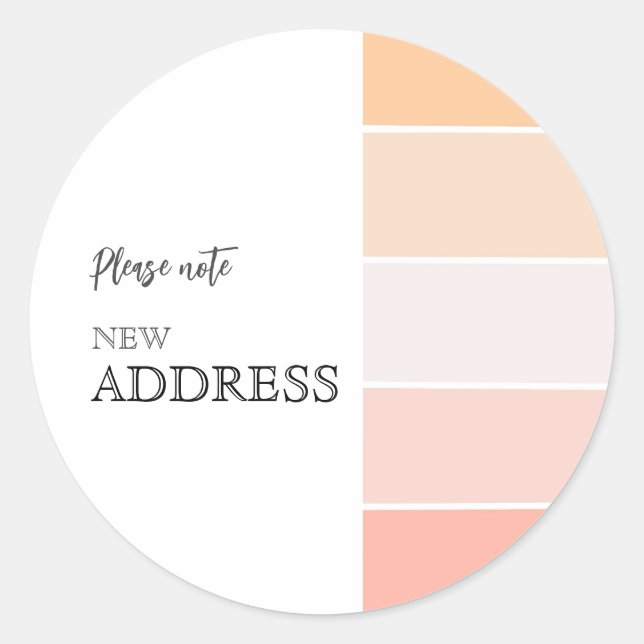 Sticker Rond Rose rose Pêche Moving Faire-part Classic Round (Devant)