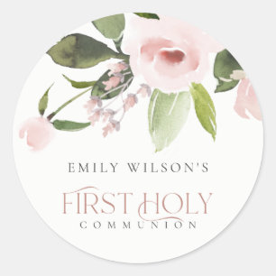 STICKER ROND ROSE ROSE ROSE DOUCE ROSE FLORALE PREMIER SAINT CO