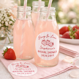Sticker Rond Rose Rouge Baie Amour Remerciements Enterrement de