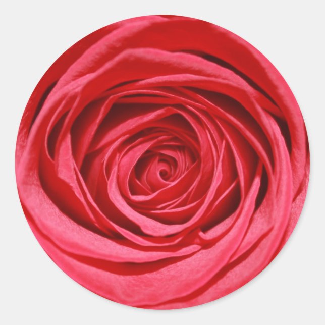 Sticker Rond Rose rouge Fleurs de mariage brillants motifs flor (Devant)